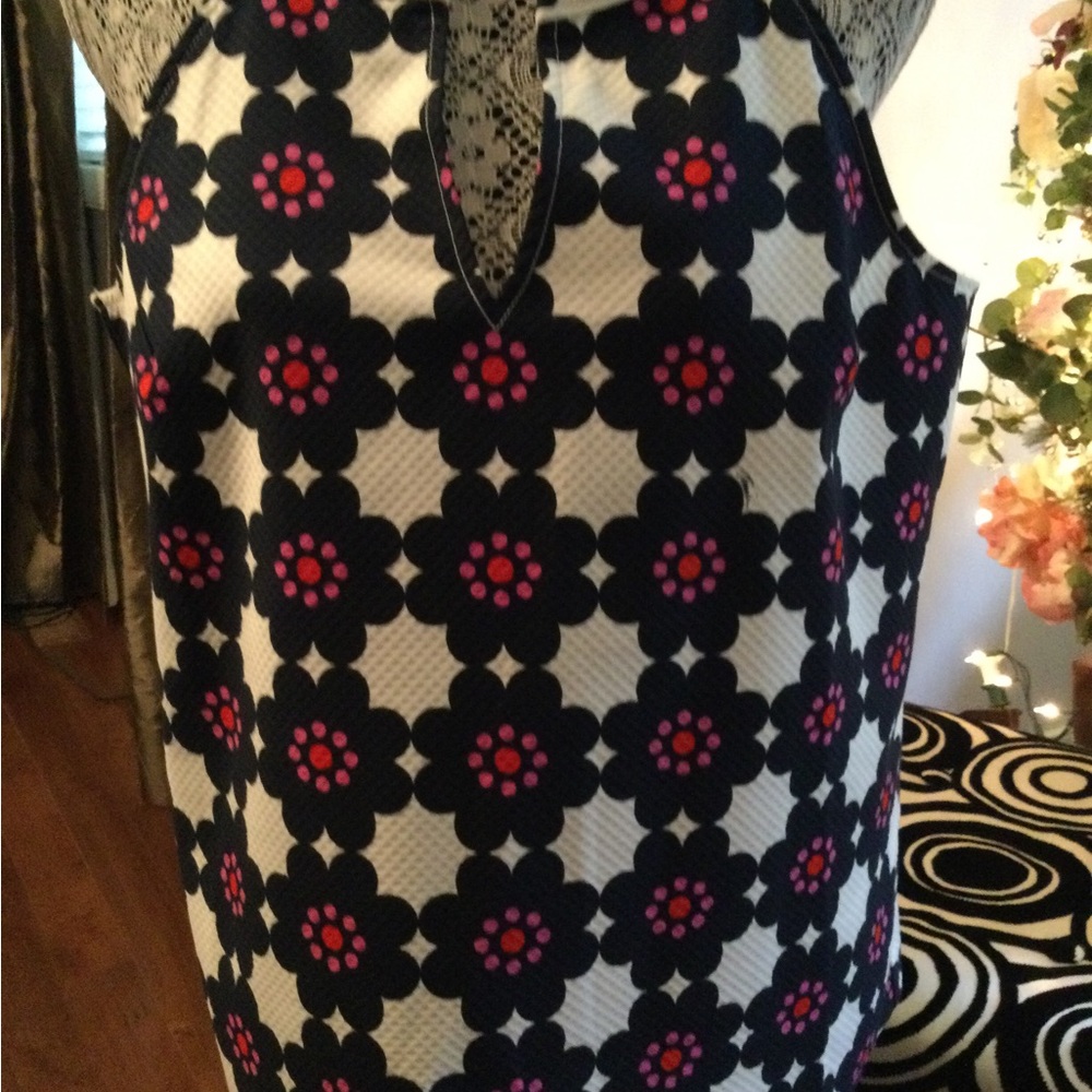 Trina Turk Daisy Print Halter Style Tunic Top